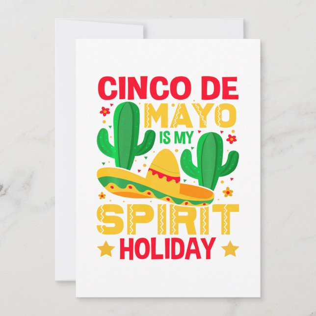 Tarjeta Festiva Cinco De Mayo es mi fiesta espiritual (Anverso)