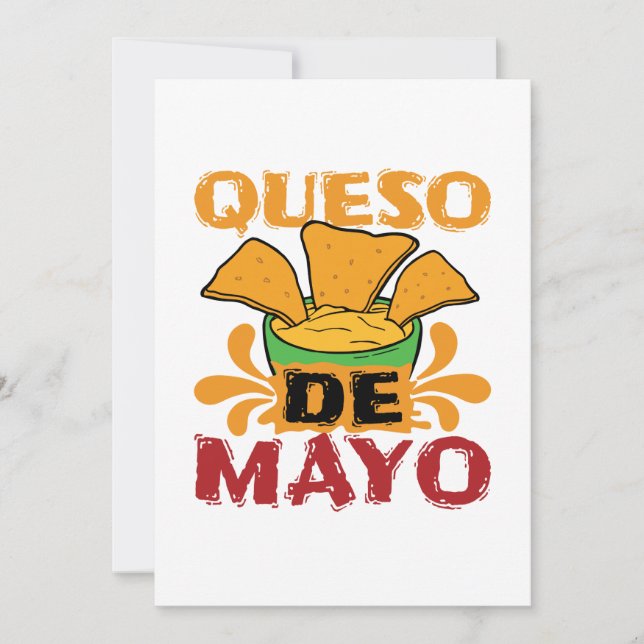 Tarjeta Festiva Cinco de Mayo Funny Queso Pun (Anverso)