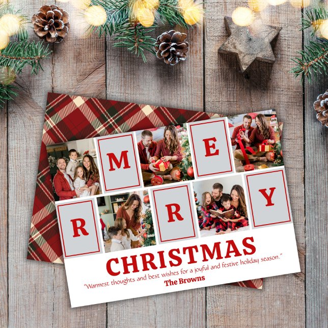 Tarjeta Festiva Cinco fotógrafos modernos, lindos y simples Navida (Front/Back )