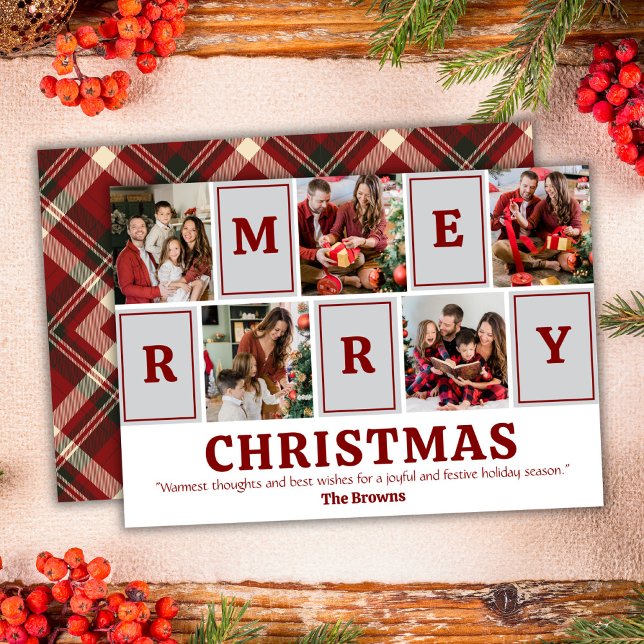 Tarjeta Festiva Cinco fotógrafos modernos, lindos y simples Navida (Front/Back )