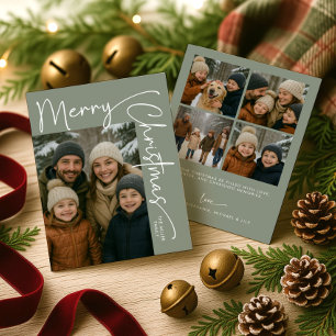 Tarjeta Festiva Cinco Navidades de fotografía minimalistas