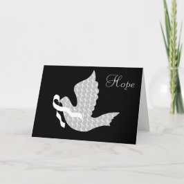 Tarjeta Festiva Cinta blanca de la paloma de la esperanza - Cáncer