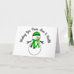 Tarjeta Festiva Cinta de cáncer de riñón para navidades Snowman<br><div class="desc">NOTA  Las tarjetas se pueden personalizar con tu propio mensaje personal de esperanza.</div>