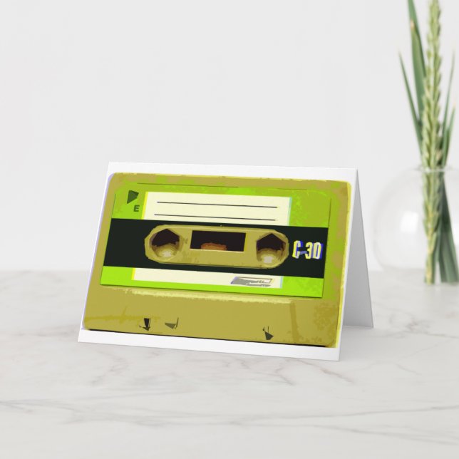 Tarjeta Festiva Cinta de cinta Lime Green Retro (Anverso)