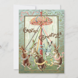 Tarjeta Festiva Cinta de la danza del Maypole del conejito de