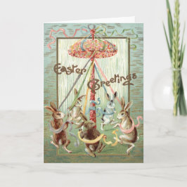 Tarjeta Festiva Cinta de la danza del Maypole del conejito de
