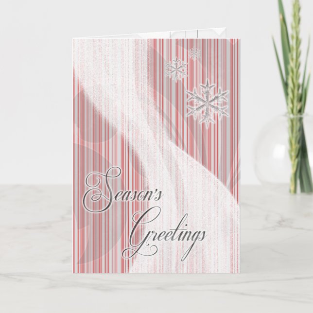 Tarjeta Festiva Cinta de la estrella nevada (banda de menta de men (Anverso)