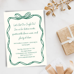 Tarjeta Festiva Cinta de lazo de cóctel divertida Fiesta de Navida