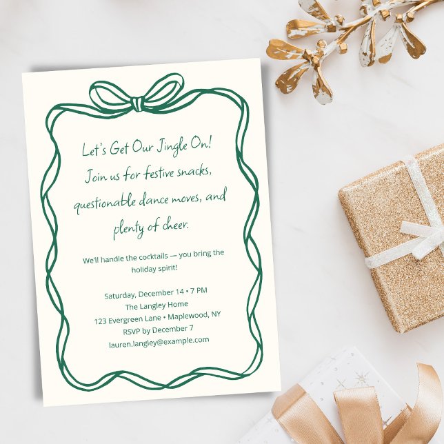 Tarjeta Festiva Cinta de lazo de cóctel divertida Fiesta de Navida (Subido por el creador)