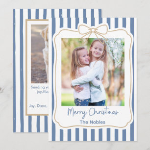 Tarjeta Festiva Cinta de lazo para foto navideña caprichosa
