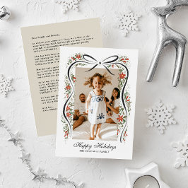 Tarjeta Festiva Cinta de Navidades festivos con Poinsettias