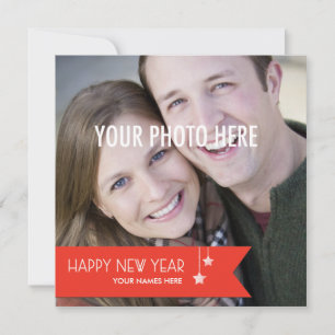 Tarjeta Festiva Cinta de opciones para el año nuevo: Foto personal