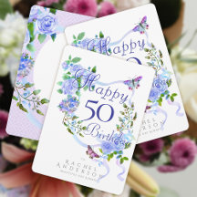 Cinta de Rosa Azul Cumpleaños 50