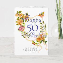 Tarjeta Festiva Cinta de rosa de oro Cumpleaños