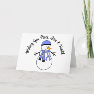 Tarjeta Festiva Cinta del esófago del cáncer del muñeco de nieve