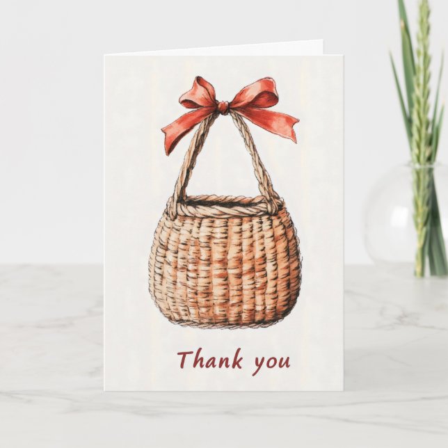 Tarjeta Festiva Cinta para Cesta de Agradecimiento (Anverso)