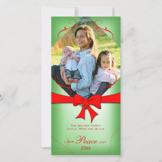 Tarjeta Festiva Cinta Roja Verde Desvanecida Elegante Amor Paz Ale