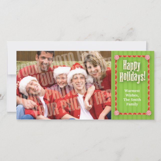 Tarjeta Festiva Cintas y foto del caramelo sola (Anverso)