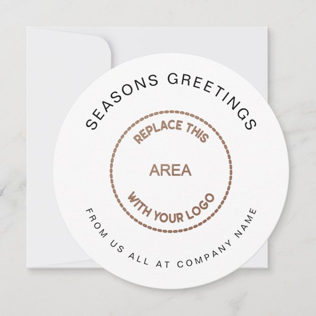 Tarjeta Festiva Circular de Navidades empresariales simples con lo (Anverso)