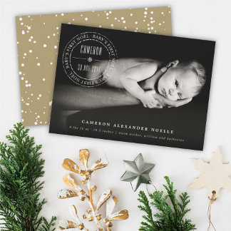 Tarjeta Festiva Círculo clásico estampado Sello bebé primer nolo f