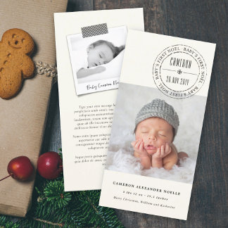 Tarjeta Festiva Círculo clásico estampado Sello bebé primer nolo f