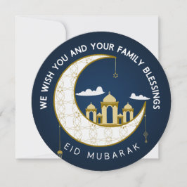 Tarjeta Festiva Círculo de saludo de Eid Al-Fitr Mubarak