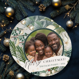 Tarjeta Festiva Círculo elegante y encantador foto familiar de mar