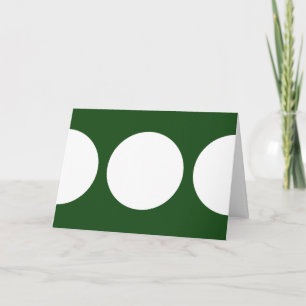 Tarjeta Festiva Círculos blancos en verde