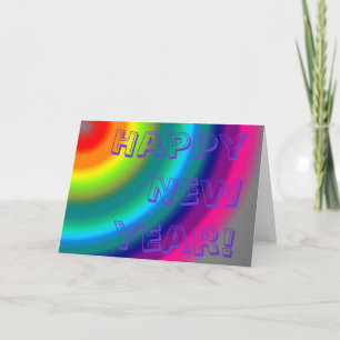 Tarjeta Festiva Círculos de colores, ¡Feliz Año Nuevo!