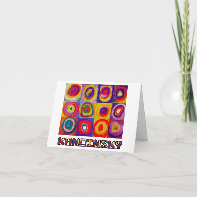 Tarjeta Festiva Círculos de Kandinsky (Anverso)