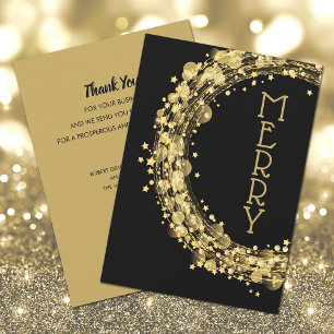 Tarjeta Festiva Círculos y estrellas en negro