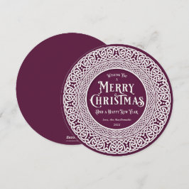 Tarjeta Festiva Ciruelo Redondo Vintage + Celta Blanco y Negro