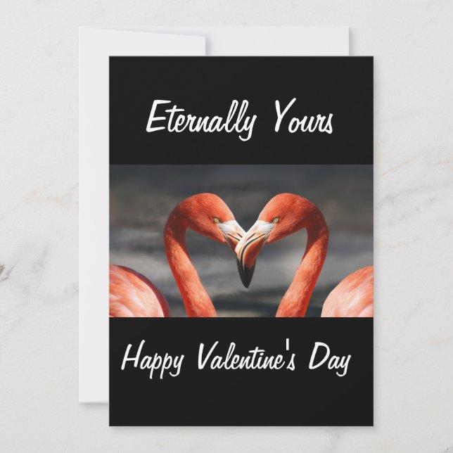 TARJETA FESTIVA CISNES ROSAS ETERNAMENTE TUYO FELIZ DÍA DE SAN VAL (Anverso)