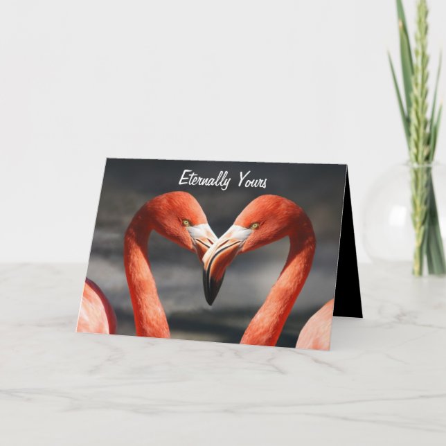 TARJETA FESTIVA CISNES ROSAS ETERNAMENTE TUYOS FELIZ DÍA DE SAN VA (Anverso)