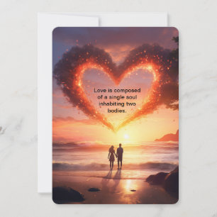 Tarjeta Festiva Cita de amor de playa al atardecer romántico