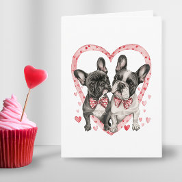 Tarjeta Festiva Cita de amor para Día de San Valentín de Bulldog f