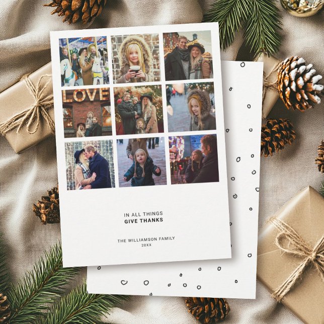 Tarjeta Festiva Cita de gratitud moderna | 9 Collage de fotos senc (Subido por el creador)