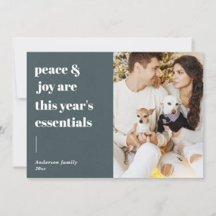 Tarjeta Festiva cita de guión moderno foto de vacaciones de paz y
