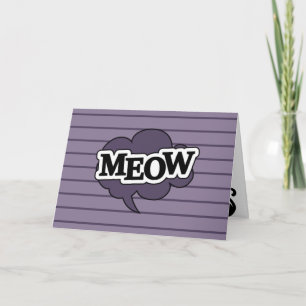 Tarjeta Festiva Cita de maullido de gato negro, diseño lindo de Ha