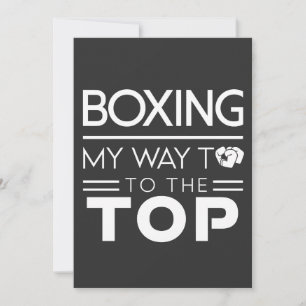 Tarjeta Festiva Cita de motivación de boxeo tipografía minimal aud