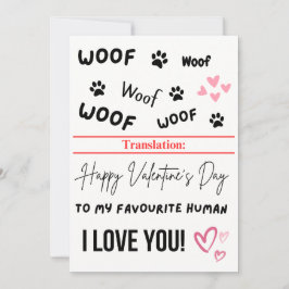 Tarjeta Festiva Cita divertida de Dog Día de San Valentín