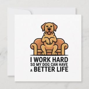 Tarjeta Festiva Cita Divertida de Perro Mimado Ilustración Sofá