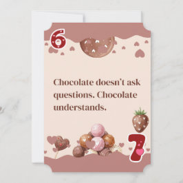 Tarjeta Festiva Cita Divertida para Amantes del Chocolate Saludo d