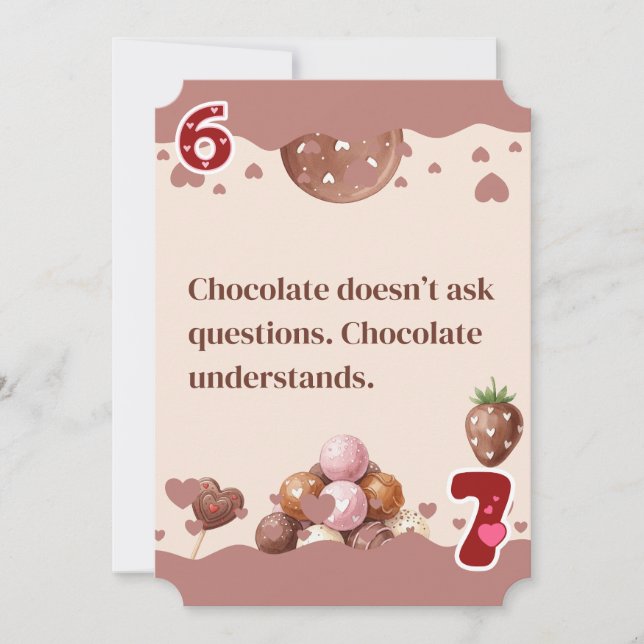 Tarjeta Festiva Cita Divertida para Amantes del Chocolate Saludo d (Anverso)