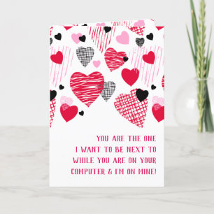 Tarjeta Festiva Cita divertida para el marido Corazón Corto San Va