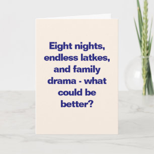 Tarjeta Festiva Cita familiar divertida de Hanukkah Personalizado