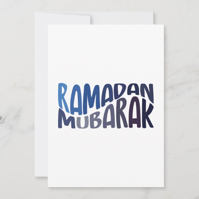 Tarjeta Festiva Cita islámica de Ramadan Mubarak (Anverso)