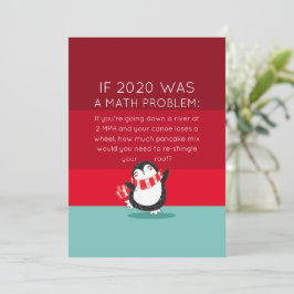 Tarjeta Festiva Cita matemática de Cute Penguin Funny 2020