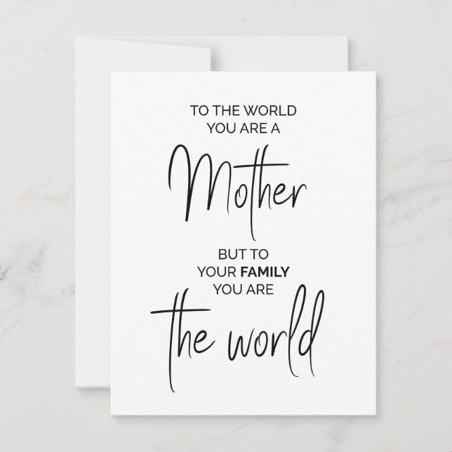 Tarjeta Festiva Cita materna, regalo para el día de la madre o cum (Anverso)