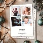 Tarjeta Festiva Cita moderna minimalista | 4 Collage de fotos para<br><div class="desc">Los saludos de esta temporada moderna brillan a través de sus hermosos sentimientos y dichos, y su amplio espacio en blanco. La tarjeta de Navidad de foto sorprendentemente simple captura cuatro momentos preciosos en un collage de fotos mientras que la tipografía minimalista dice "Mantén este tiempo cerca de tu corazón"...</div>